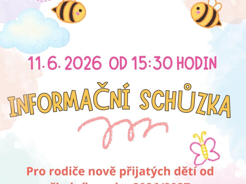 Informační schůzka pro rodiče nových dětí